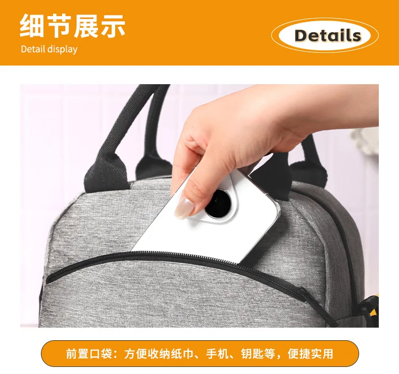 Lunch Bag with Shoulder Strap Handle Cooler Bag Women Portable Food Bag for Work Student Thermal Lunch Box Fridge Bag