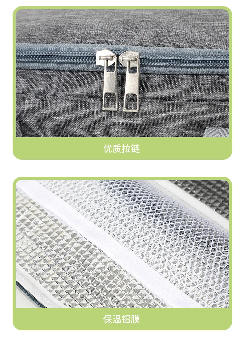 Lunch Bag with Shoulder Strap Handle Cooler Bag Women Portable Food Bag for Work Student Thermal Lunch Box Fridge Bag
