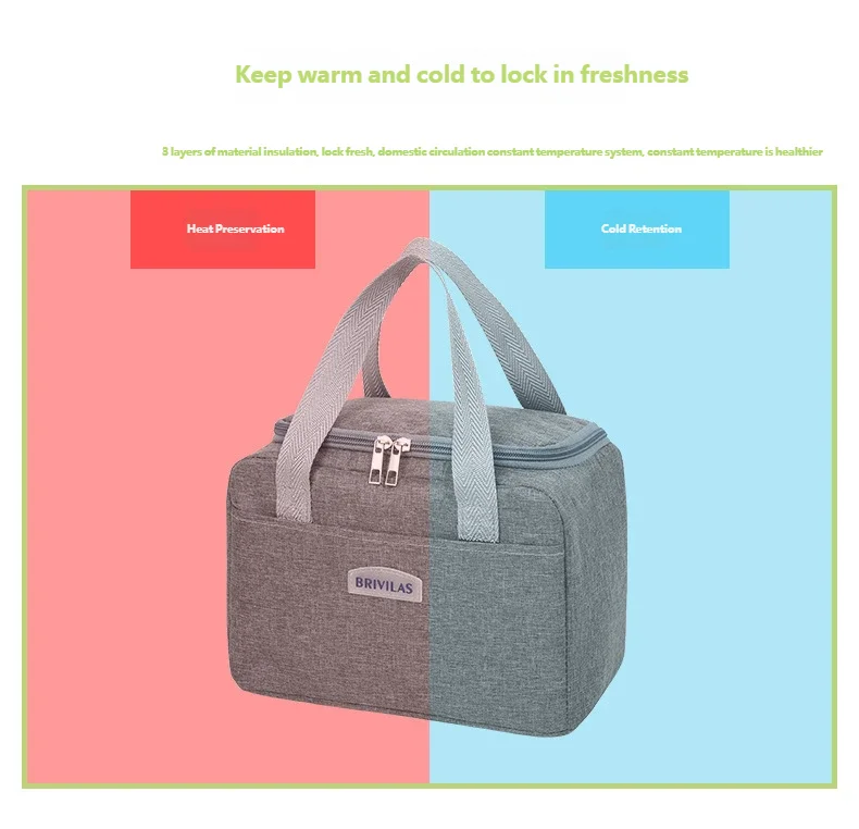 Lunch Bag with Shoulder Strap Handle Cooler Bag Women Portable Food Bag for Work Student Thermal Lunch Box Fridge Bag