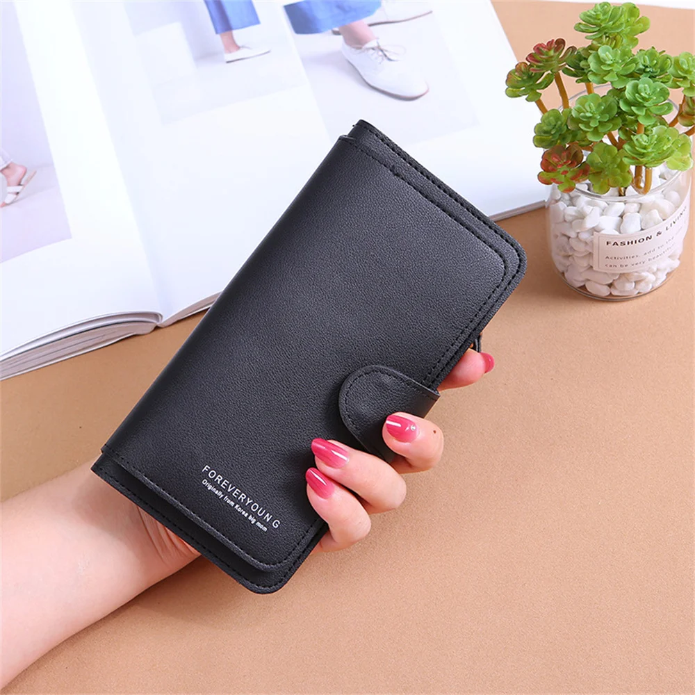 Fashion Women Leather Wallet Long Purse Phone Card Holder Case Clutch Large Capacity Ladies Girls Mobile Phone ID Card Holder