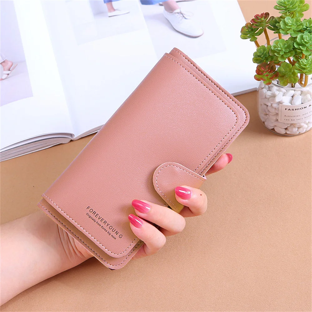 Fashion Women Leather Wallet Long Purse Phone Card Holder Case Clutch Large Capacity Ladies Girls Mobile Phone ID Card Holder