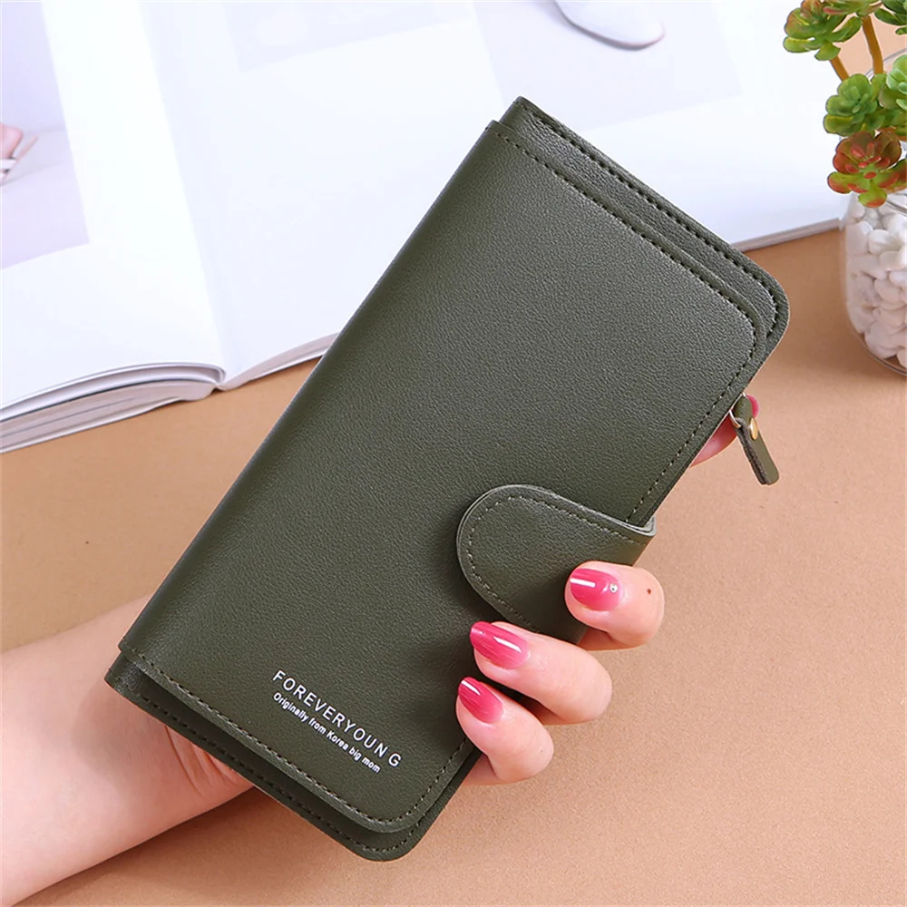 Fashion Women Leather Wallet Long Purse Phone Card Holder Case Clutch Large Capacity Ladies Girls Mobile Phone ID Card Holder