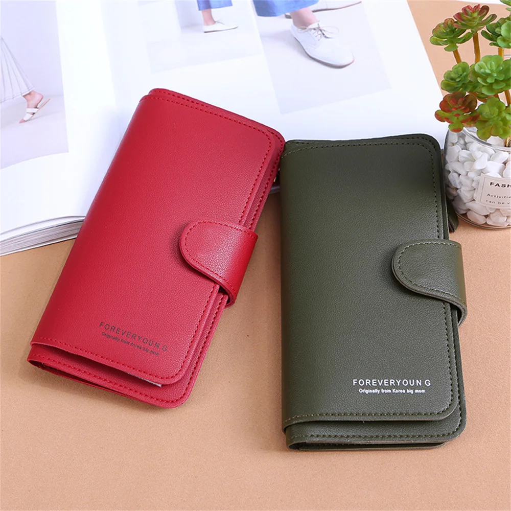 Fashion Women Leather Wallet Long Purse Phone Card Holder Case Clutch Large Capacity Ladies Girls Mobile Phone ID Card Holder