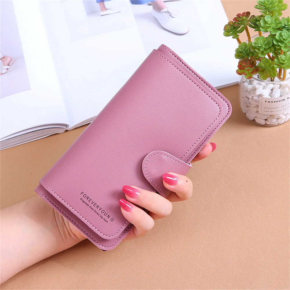 Fashion Women Leather Wallet Long Purse Phone Card Holder Case Clutch Large Capacity Ladies Girls Mobile Phone ID Card Holder