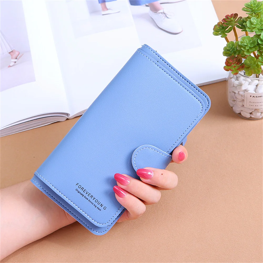 Fashion Women Leather Wallet Long Purse Phone Card Holder Case Clutch Large Capacity Ladies Girls Mobile Phone ID Card Holder