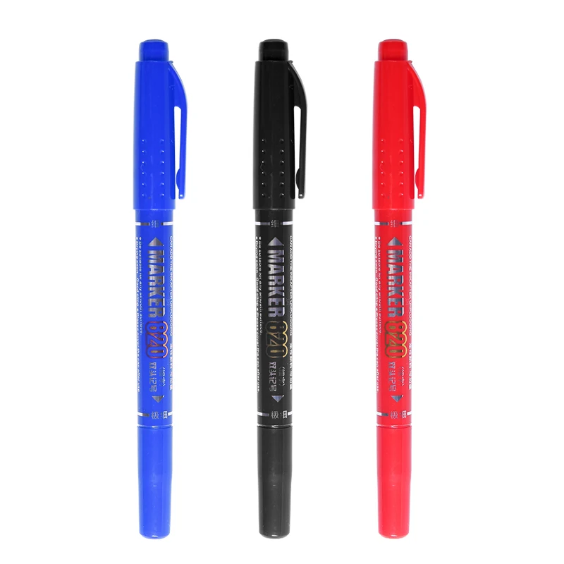 1pcs Dual Side Marker Pens Black Felt Tip Pens Black Dual Tip Brush Pens Art Markers Brush & Fine Tip Black Marker