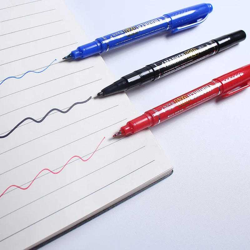 1pcs Dual Side Marker Pens Black Felt Tip Pens Black Dual Tip Brush Pens Art Markers Brush & Fine Tip Black Marker