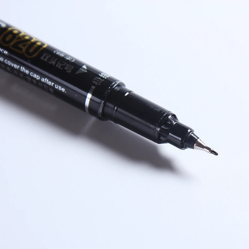 1pcs Dual Side Marker Pens Black Felt Tip Pens Black Dual Tip Brush Pens Art Markers Brush & Fine Tip Black Marker