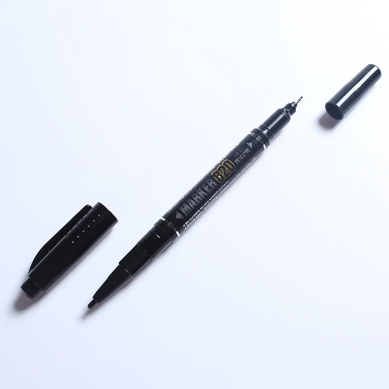 1pcs Dual Side Marker Pens Black Felt Tip Pens Black Dual Tip Brush Pens Art Markers Brush & Fine Tip Black Marker