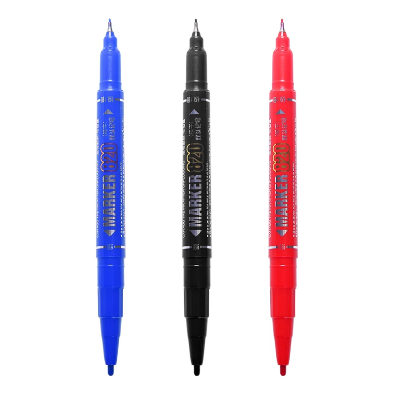 1pcs Dual Side Marker Pens Black Felt Tip Pens Black Dual Tip Brush Pens Art Markers Brush & Fine Tip Black Marker