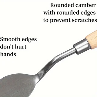 5-Piece Oil Painting Palette Knife Scraper Wooden Varnish Spatula Smoothing Knife