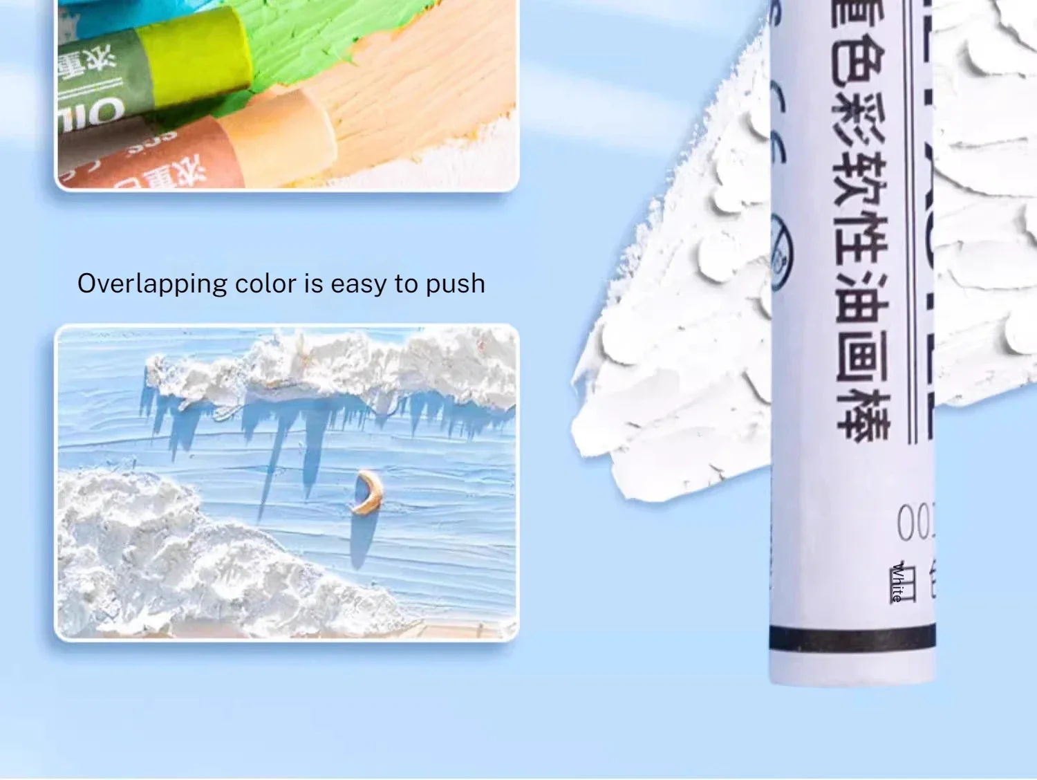 6/12 Pcs Artist Professional Painting Oil Pastel Stick Set White Color Soft Paint Graffiti Crayon Drawing Art Students Supplies