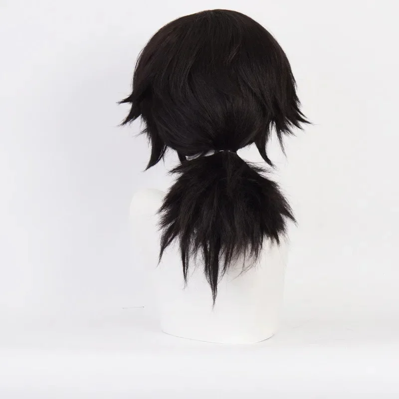 Tomioka Giyuu Cosplay Wig 40cm Long Black Man Hair Anime Wig Heat Resistant Synthetic Wigs