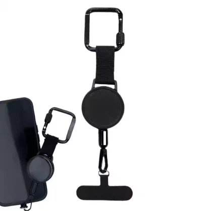 Retractable Anti-Theft Phone Holder Smartphone Safety Lanyard Stra with Carabiner Anti-Drop Harness for Hiking Cycling Climbing