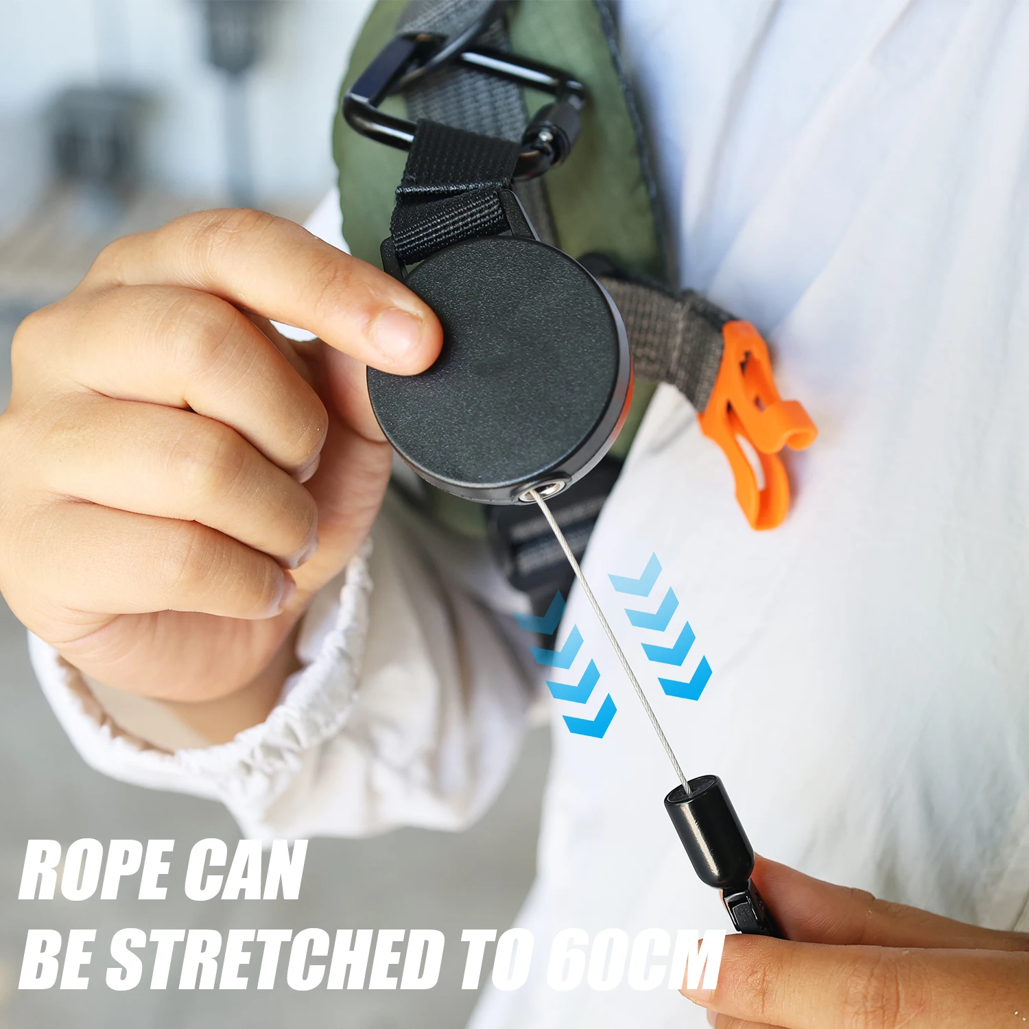 Retractable Anti-Theft Phone Holder Smartphone Safety Lanyard Stra with Carabiner Anti-Drop Harness for Hiking Cycling Climbing