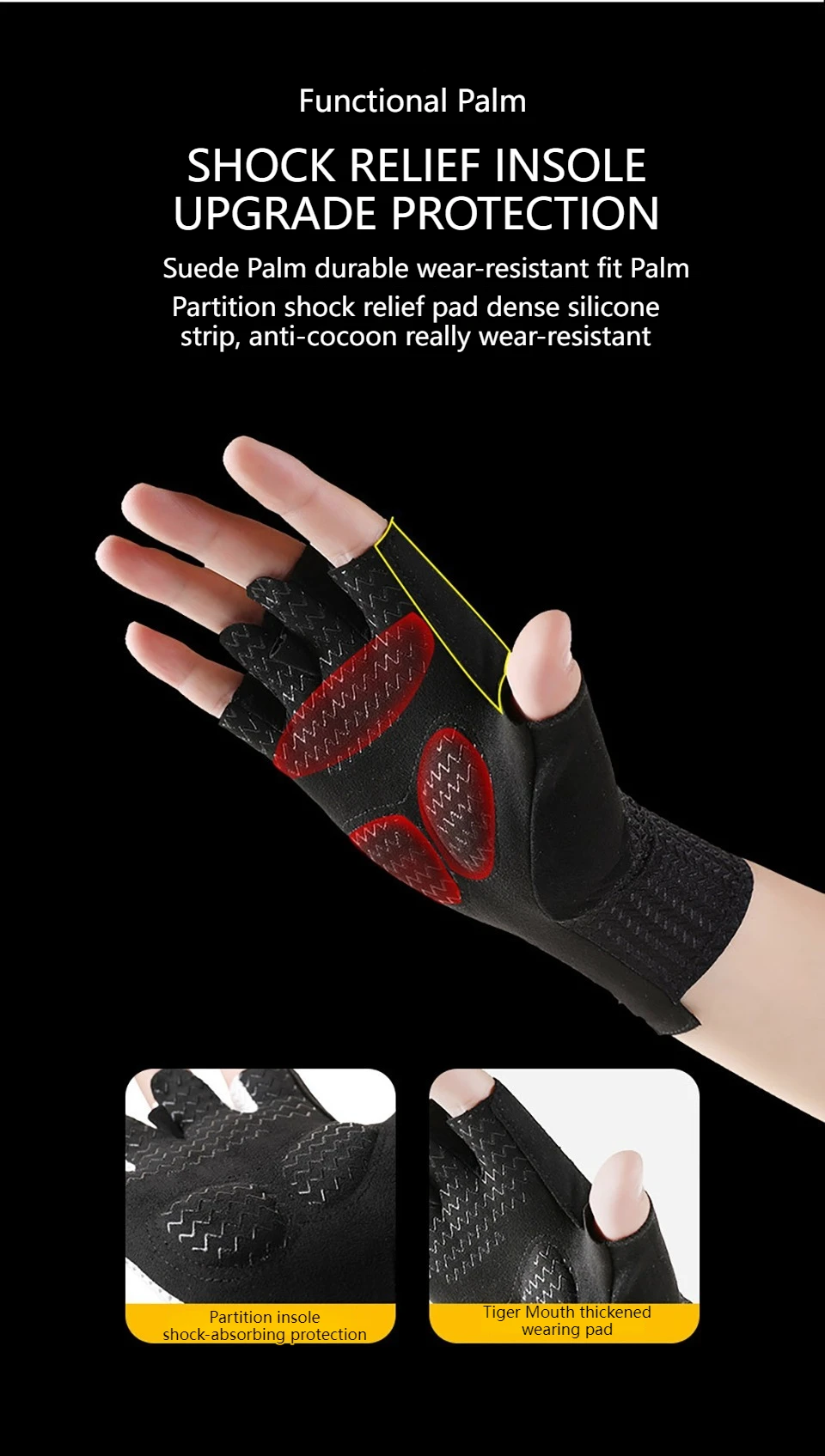 GTUBIKE Summer Breathable Half Finger Cycling Gloves Ultralight Road Bike Gloves Anti-Slip Silicone Pad Cooling Sport Gear