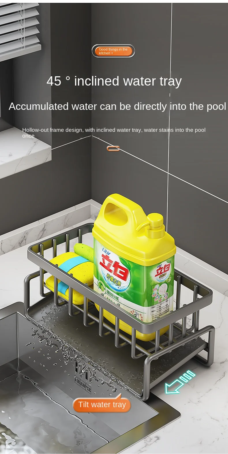 Kitchen Stainless Steel Shelf, Sponge Drain Rack, Sink Drainage Rack, Dishwashing Supplies, Dishcloth Storage, Drainage Rack