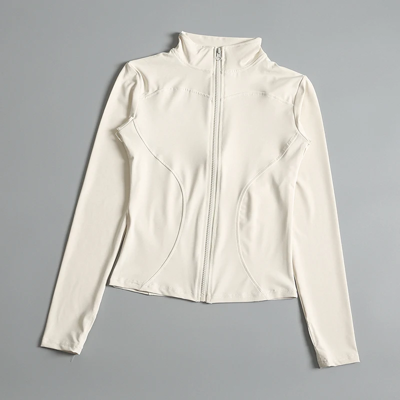 Women Zip Fitness Yoga Shirt Long Sleeve Sports Jacket Gym Top Activewear Running Coats Workout Clothes Woman