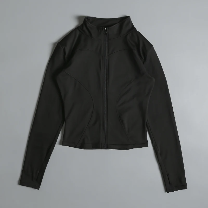 Women Zip Fitness Yoga Shirt Long Sleeve Sports Jacket Gym Top Activewear Running Coats Workout Clothes Woman