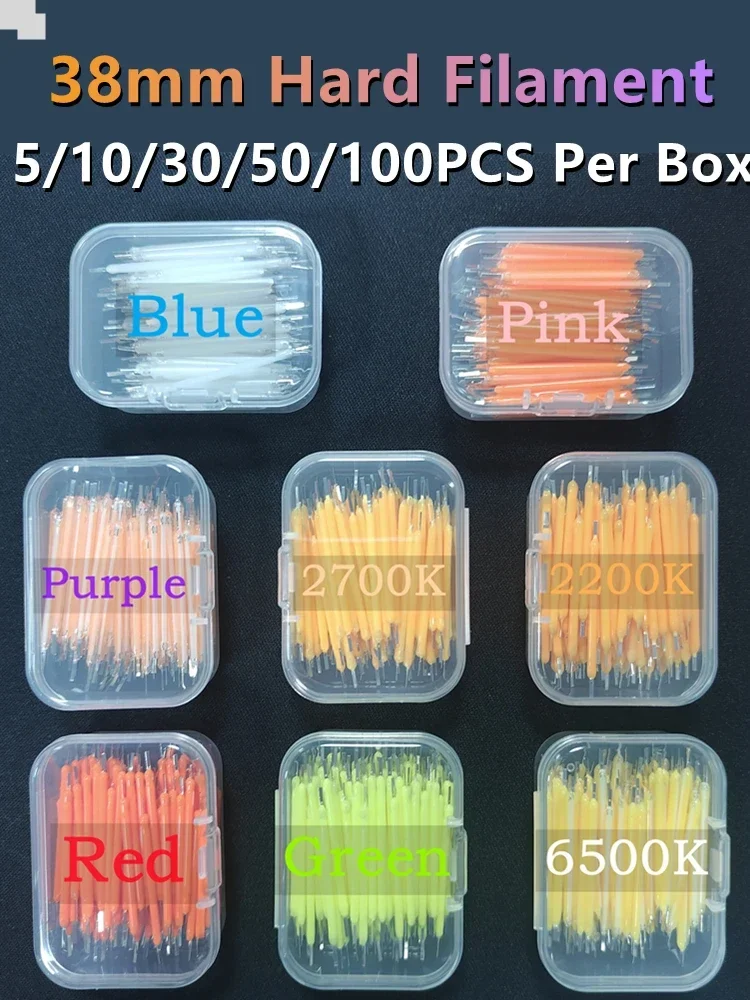 5~100PCS Per Box 3V 38mm LED Filament Multicolour COB Edison Bulb Lamp Incandescent Light Diodes Accessories Holiday Lighting