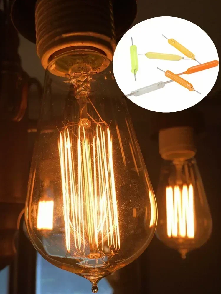 5~100PCS Per Box 3V 38mm LED Filament Multicolour COB Edison Bulb Lamp Incandescent Light Diodes Accessories Holiday Lighting
