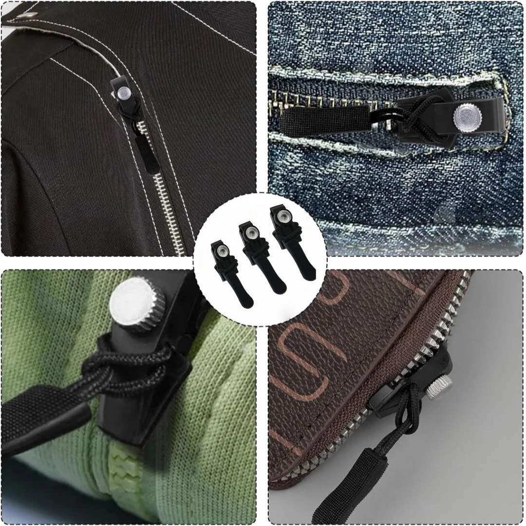 6/3pc Universal Zipper Lock Head Quick Installation Detachable Zipper Head for Jackets Luggage Bags Replacing Slider Lock Repair