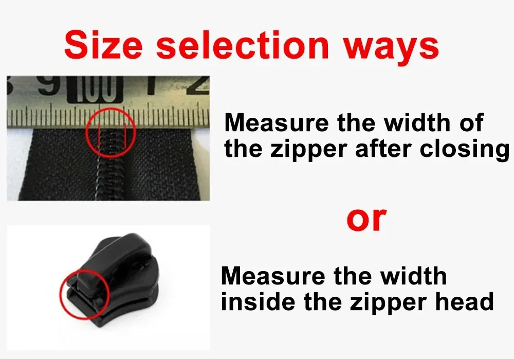 6/3pc Universal Zipper Lock Head Quick Installation Detachable Zipper Head for Jackets Luggage Bags Replacing Slider Lock Repair