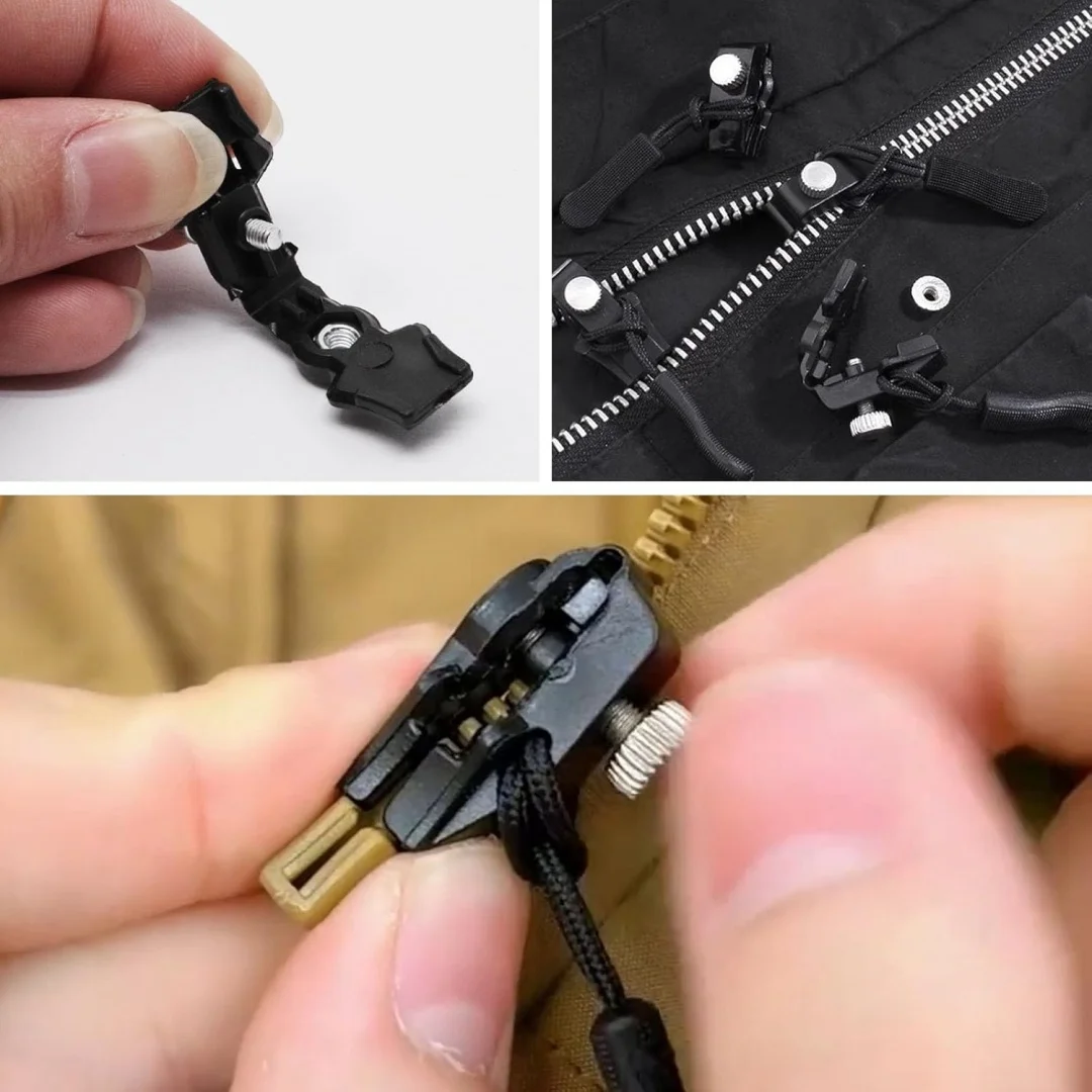 6/3pc Universal Zipper Lock Head Quick Installation Detachable Zipper Head for Jackets Luggage Bags Replacing Slider Lock Repair