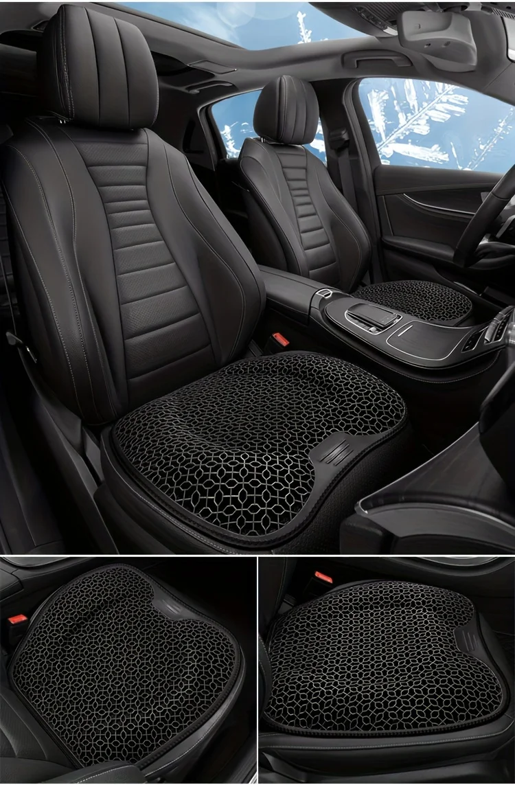 1pc Gel Seat Cushion - Honeycomb Design for Car/Office | Breathable & Machine Washable Pad, Ergonomic Support & Lightweight