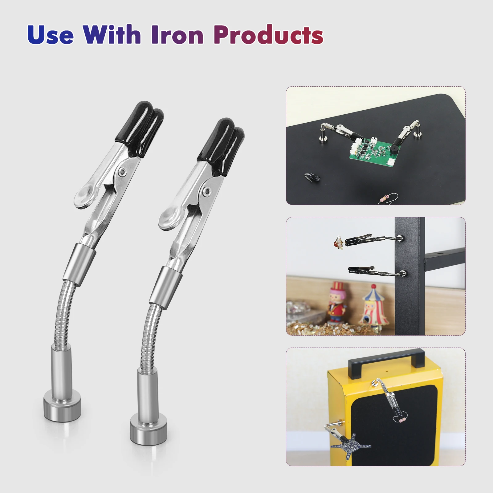 NEWACALOX Soldering Helping Hands 4 Magnetic Universal Flexible Arm Welding Assistant PCB Clamp Thir Hand Welding Repair Tools