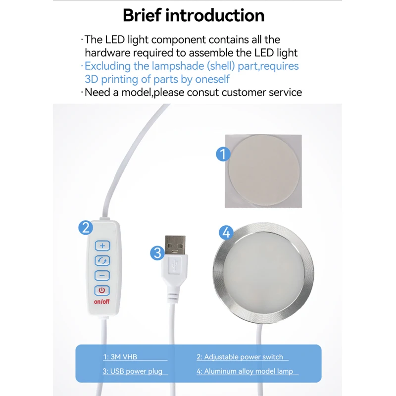 For Bambu Lab Led Lamp Kit 001 Hardware 3d Printing Parts Bambulab Light Kit Led Light Parts Model