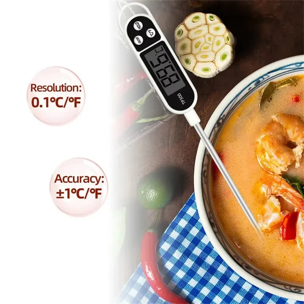1-10P Digital Kitchen Food Thermometer TP300 Water Oil Thermometer for Meat Cooking Food Probe BBQ Electronic Oven Kitchen Tools
