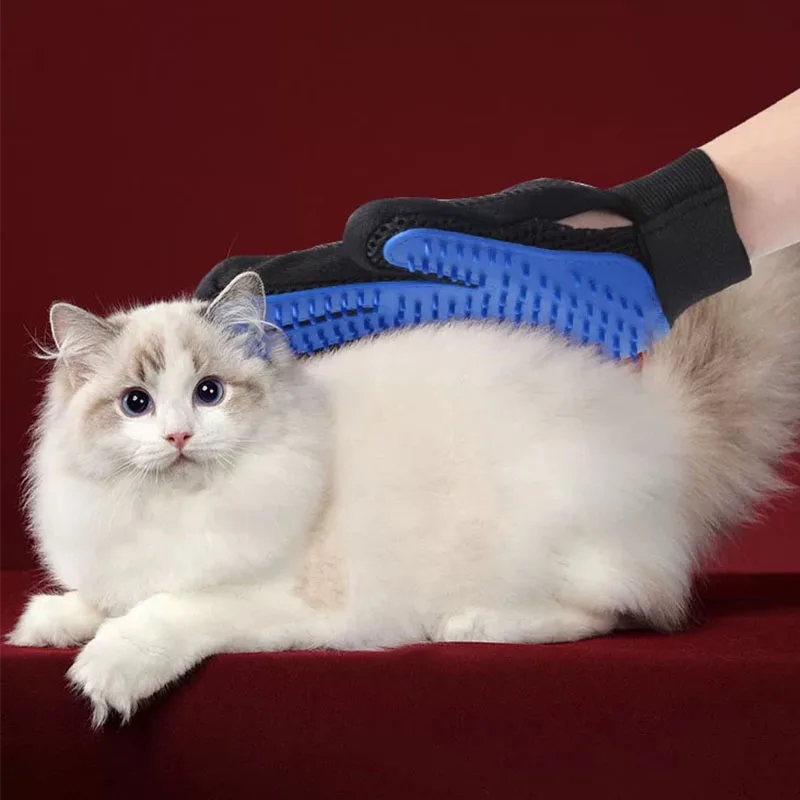 Pet Hair Glove Comb Pet Dog Cat Grooming Cleaning Glove Deshedding Hair Remover Massage Brush Animal Supplies Cat Accessories