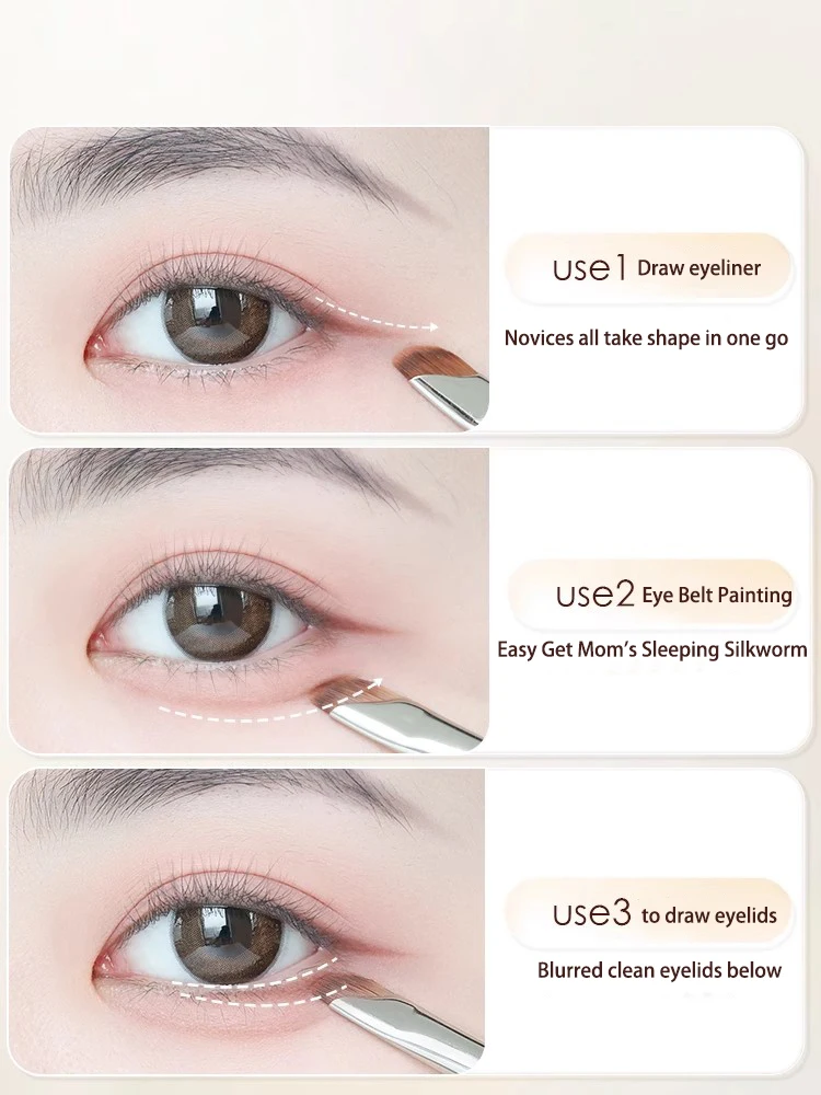 Sickle Eyeliner Brush Eyeshadow Blade Brush Detail Brush Diagonal Eyebrow Brushes Undereyelid To Sleeping Silkworm Makeup Tools