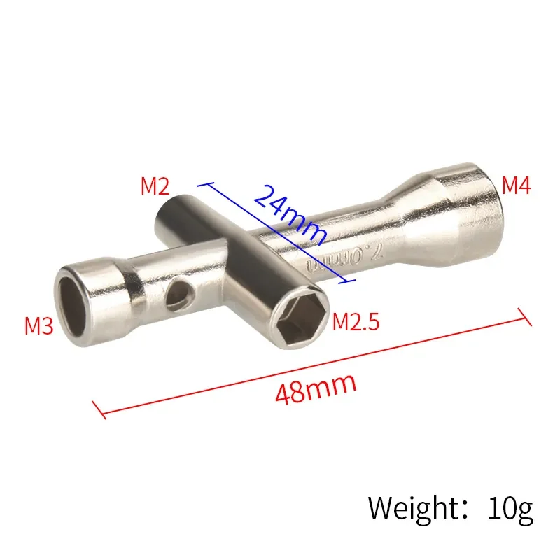 4 in 1 3D Printer Nozzle Tool M2 M2.5 M3 M4 Screw Nut Hexagonal Cross Wrench For E3D V5 V6 Bambu X1 P1 A1 Nozzle Mini Spanner
