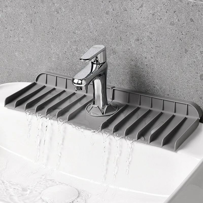 Silicone Faucet Mat Dish Soap Sponge Holder Sink Kitchen Countertop Drying Mat Bathroom Kitchen Sink Splash Guard Drain Pad