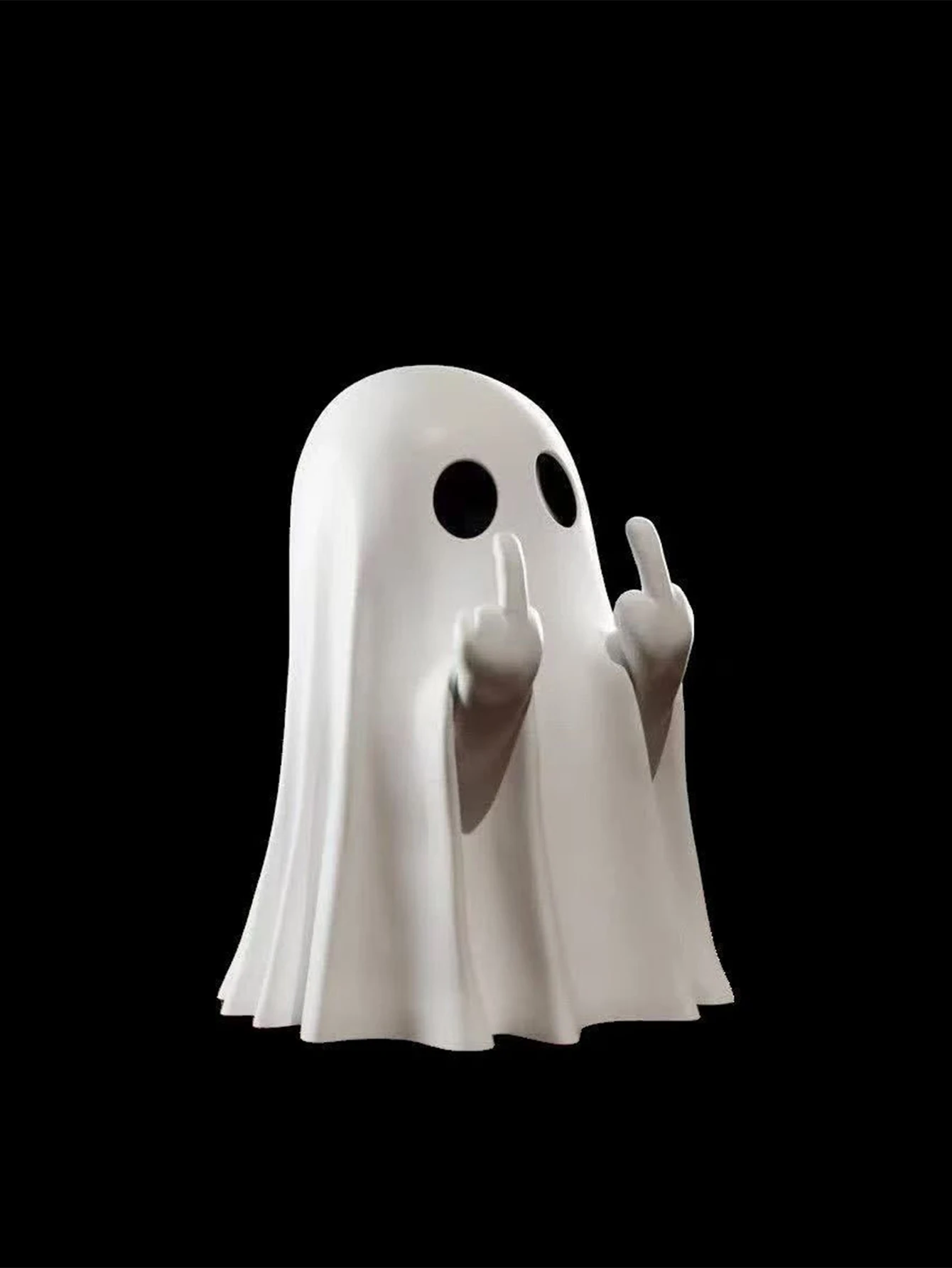 1pc Middle Finger Ghost Statue, 7.5cm Terrifying Ghost Decoration, Halloween Ghost Small Statue Ghost Decoration