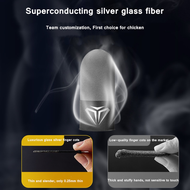 2 Pcs Mobile Game Fingertip Gloves Sweatproof Anti-slip Touch Screen Finger Sleeve Breathable Gaming Fingertip Cover For Gamer