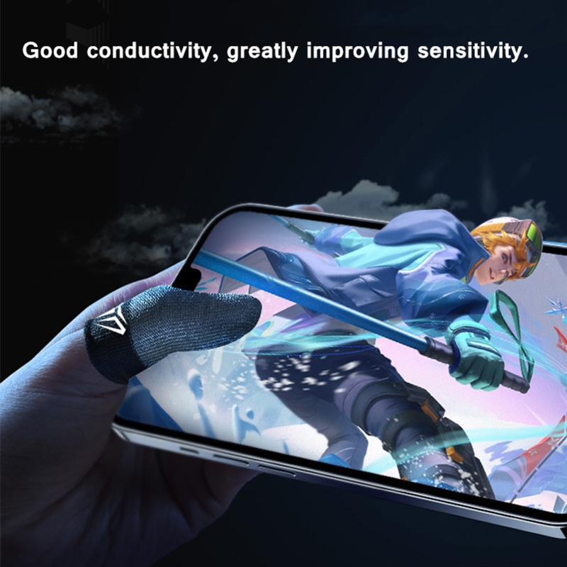 2 Pcs Mobile Game Fingertip Gloves Sweatproof Anti-slip Touch Screen Finger Sleeve Breathable Gaming Fingertip Cover For Gamer