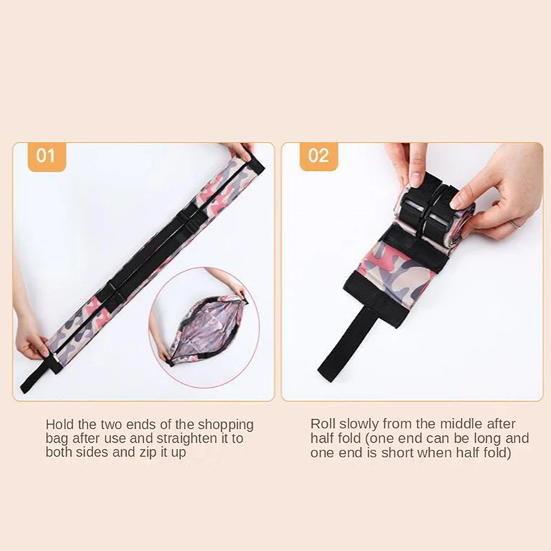 Foldable Storage Bag With Handle Portable Travel Camouflage Handbags Large Capacity Shopping Bag