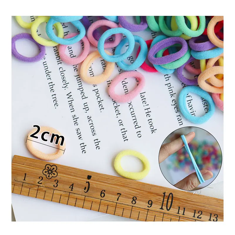 50/100Pcs Colorful Nylon Hair Bands for Children Scrunchie Hair Ties Rubber Band Kids Elastic Hair Leagues Girl Hair Accessories