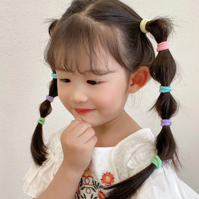 50/100Pcs Colorful Nylon Hair Bands for Children Scrunchie Hair Ties Rubber Band Kids Elastic Hair Leagues Girl Hair Accessories