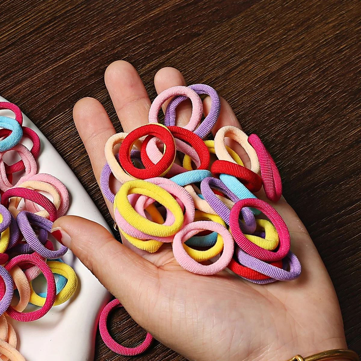 50/100Pcs Colorful Nylon Hair Bands for Children Scrunchie Hair Ties Rubber Band Kids Elastic Hair Leagues Girl Hair Accessories
