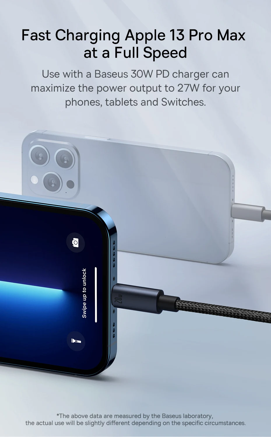 Baseus USB Cable For iPhone 13 12 11 pro max iPhone USB Cable Fast Charging For iPhone X XR 8 USB Type C to lightning Cable