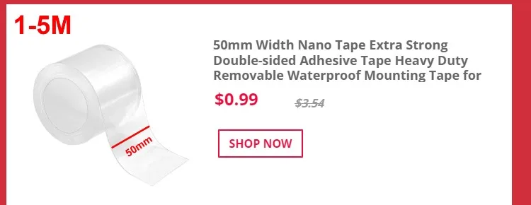 1-10M Nano Double Sided Tape Heavy Duty Transparent Adhesive Strips Strong Sticky Multipurpose Reusable Waterproof Mounting Tape