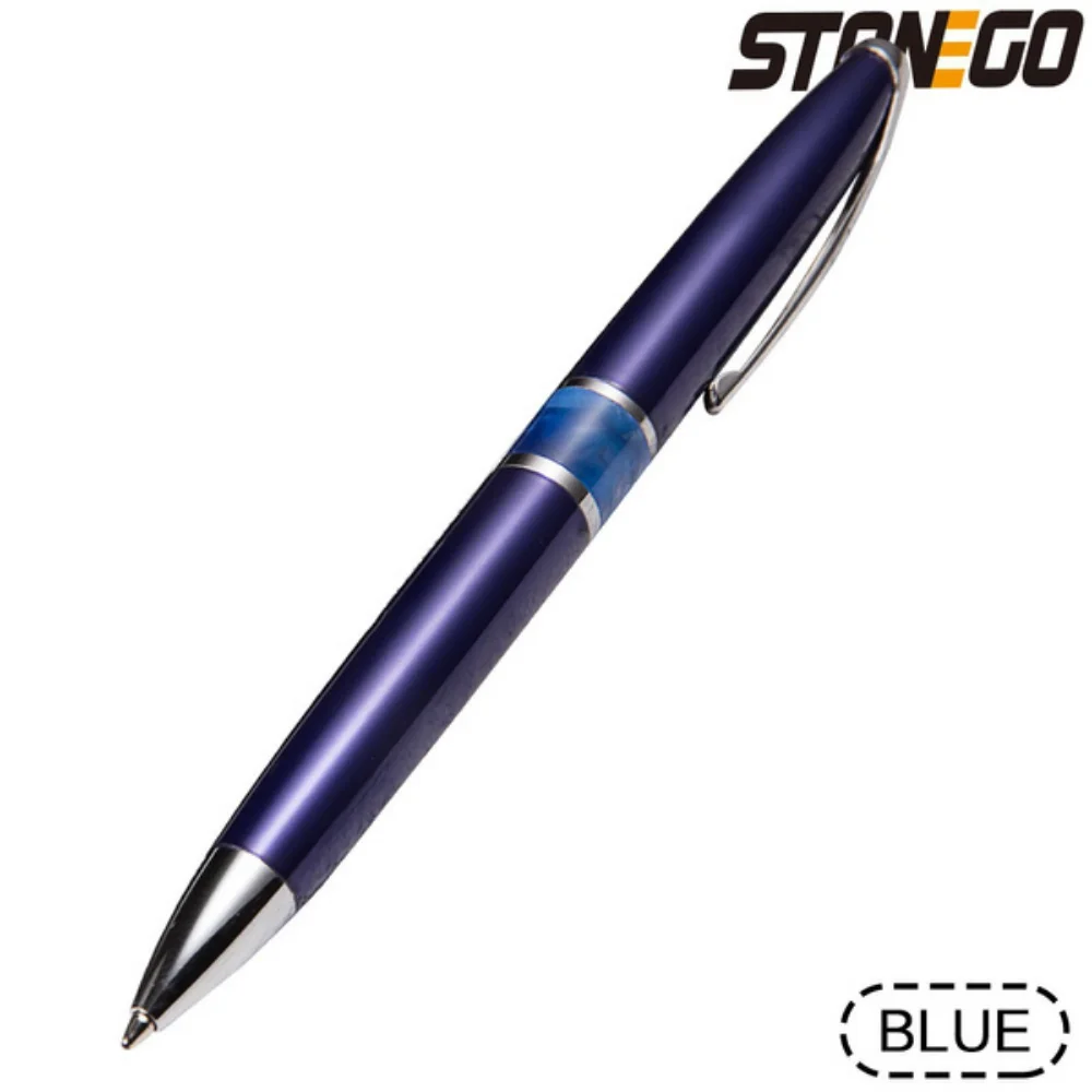 Luxury Refillable Ballpoint Pen Smooth Writing 1.0mm Medium Nib Stainless Steel Acrylic Office Supplies