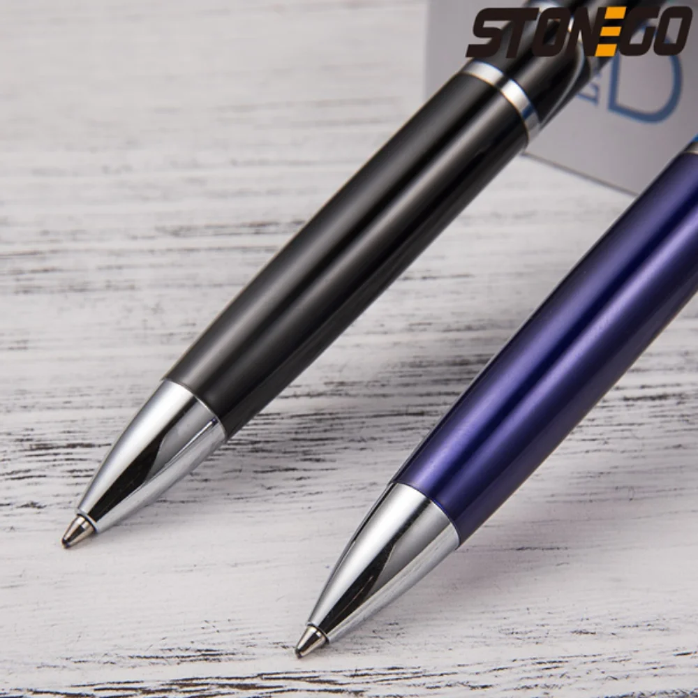 Luxury Refillable Ballpoint Pen Smooth Writing 1.0mm Medium Nib Stainless Steel Acrylic Office Supplies
