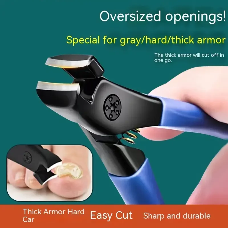 Professional Toenail Scissors Set - Extra Large Opening, Easy to Trimmer, High Quality, Ergonomic, Easy to Grip, Waterproof, Super Sharp, Durable - Suitable for Thick, Hard Toenails, Classic Style