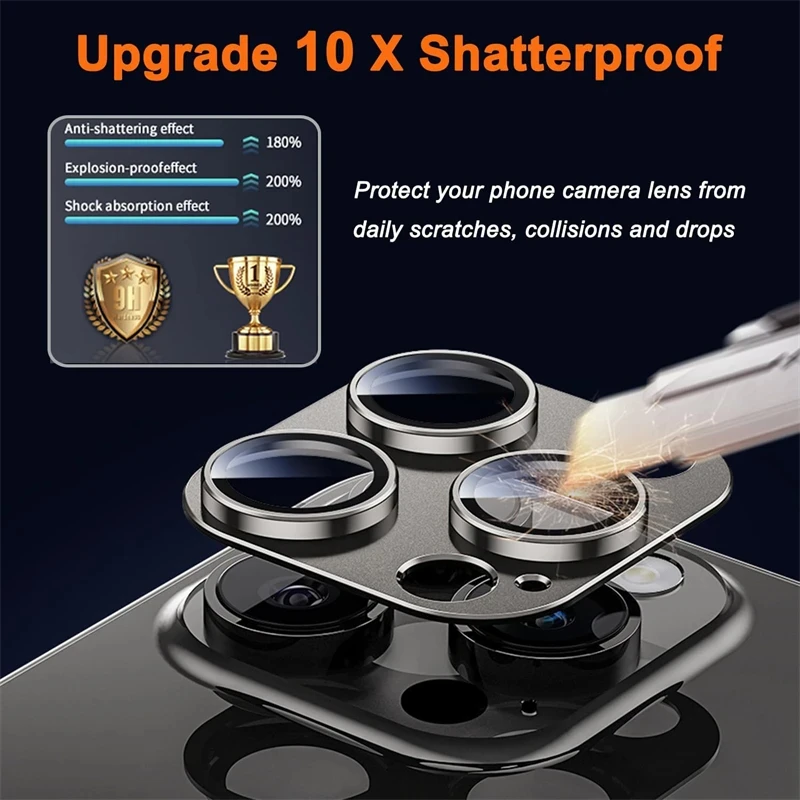 Metal Camera Lens Glass Protector For iPhone 11 12 13 14 15 Pro Max Mini 14Plus 15Plus Ultra High Definition Glass Back Lens