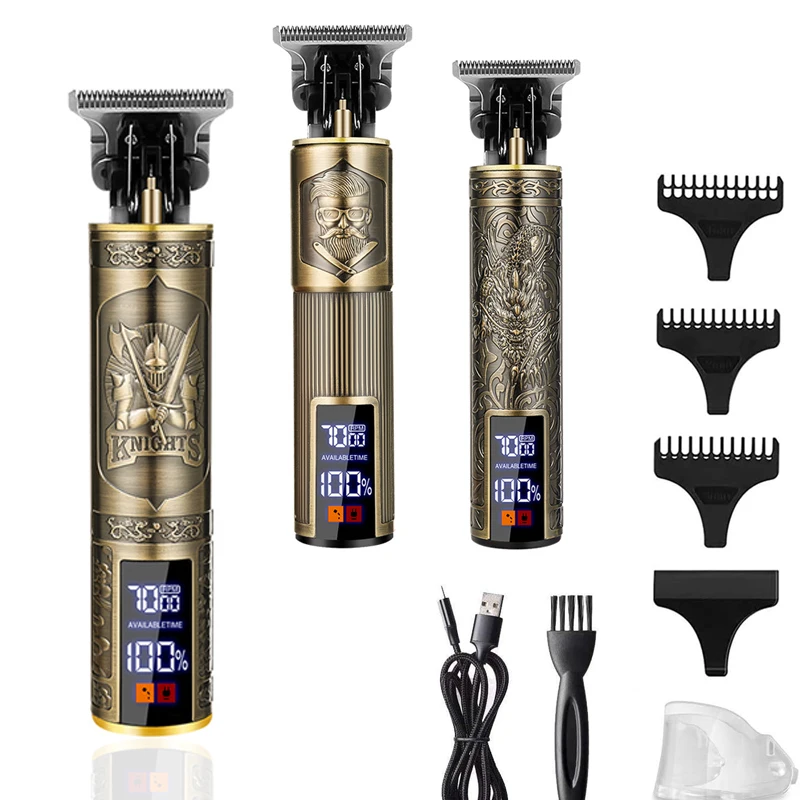Carving Hair Clipper Professional Hair Cutting Machine Barber Rechargeable Hair Trimmer Metal Haircut Machine Clipper for Men